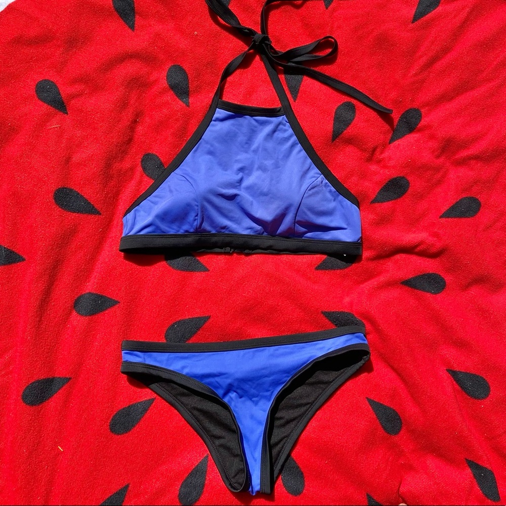 halter top blue black Beach Babe Australia bikini